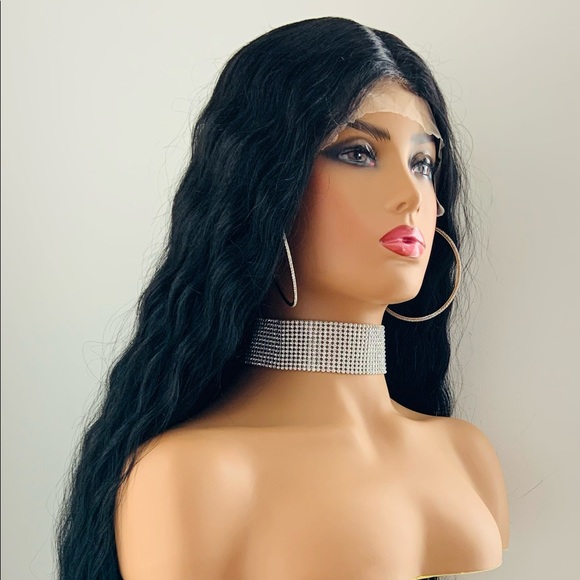 Gorgeous 36” Long Black Premium Fiber Lace Front Wig for Daily Wear or Events - Picture 5 of 14